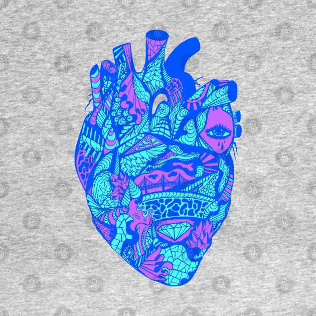 Blue Transparent Heart by kenallouis